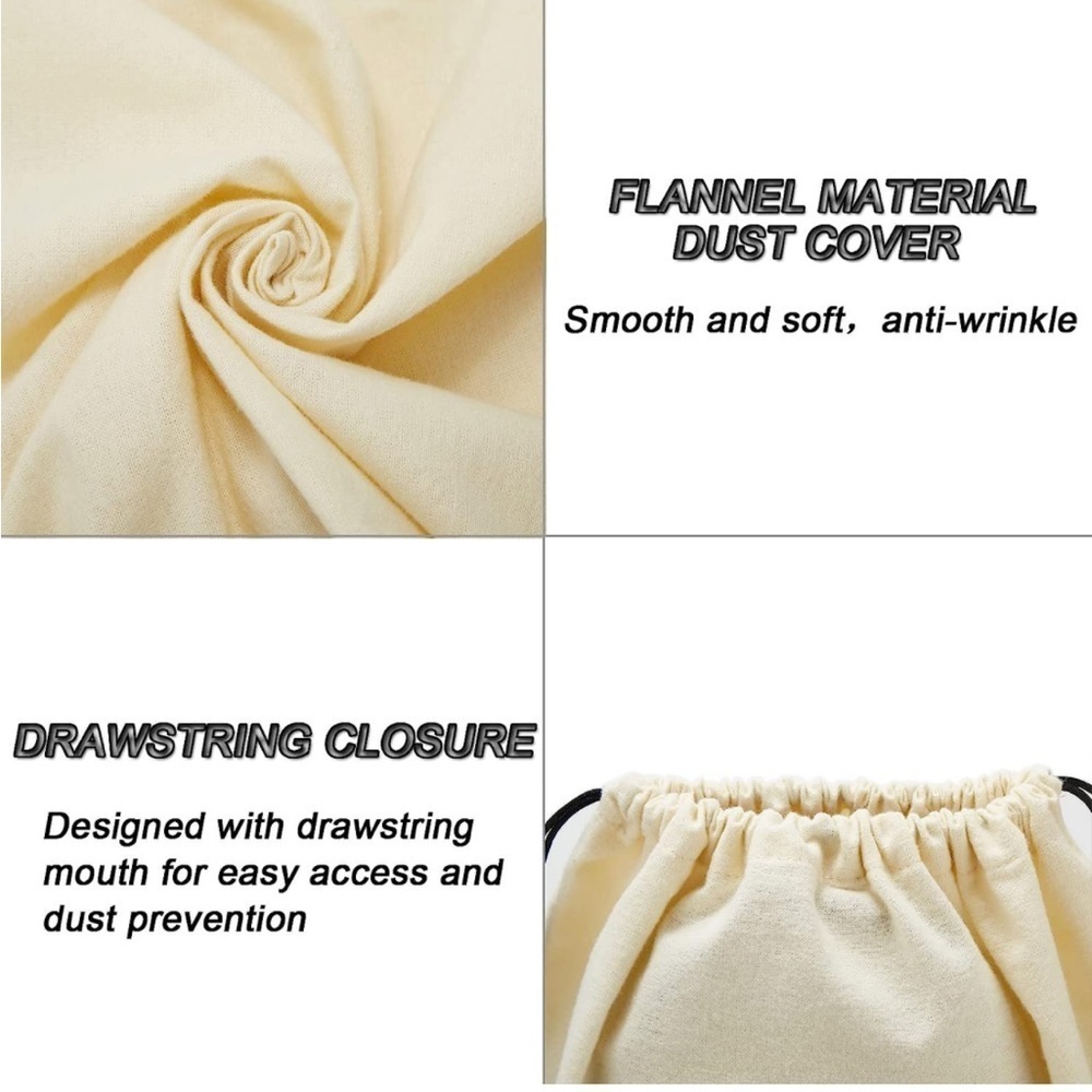 2 Pack Dust Cover Bags Drawstring Storage Pouches 2 Sizes - Picture 5 of 6